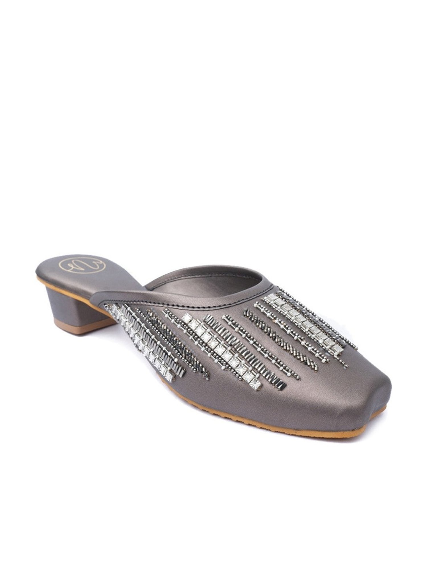 NR by Nidhi Rathi Women's Metallic Mule Shoes
