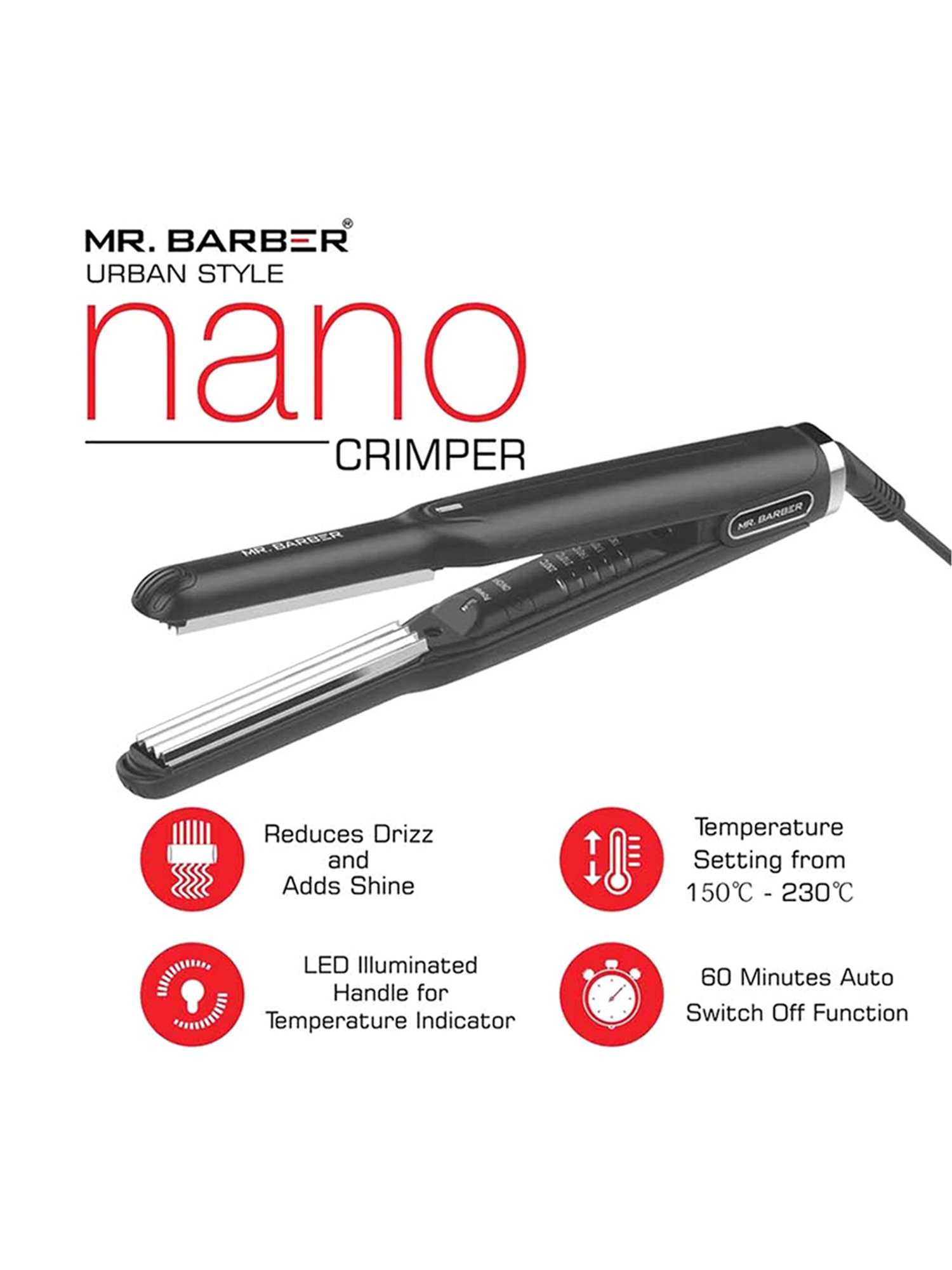 Mr. Barber Urban Style MB-UNC Nano Crimper (Black)