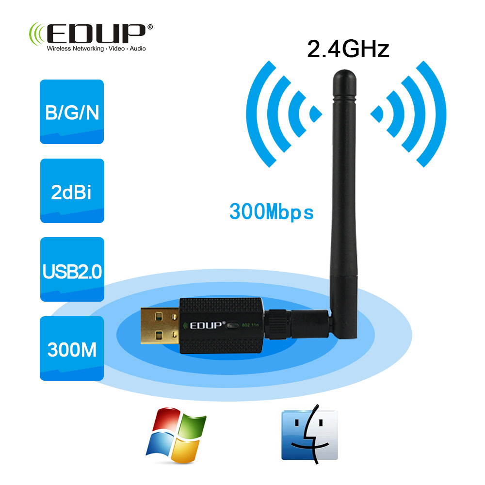 Wifi Adapter Dongle for Windows 10 / XP Wireless Adapter 300Mbps Driver