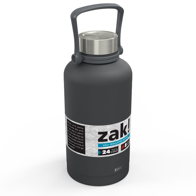 Zak Designs! 64oz Double Wall Stainless Steel Growler - Dark Gray