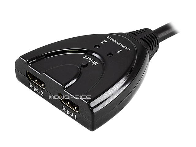 Monoprice Blackbird - 2x1 HDMI 1.4 Switch | Pigtail, HDCP 1.4, 1080P@60hz