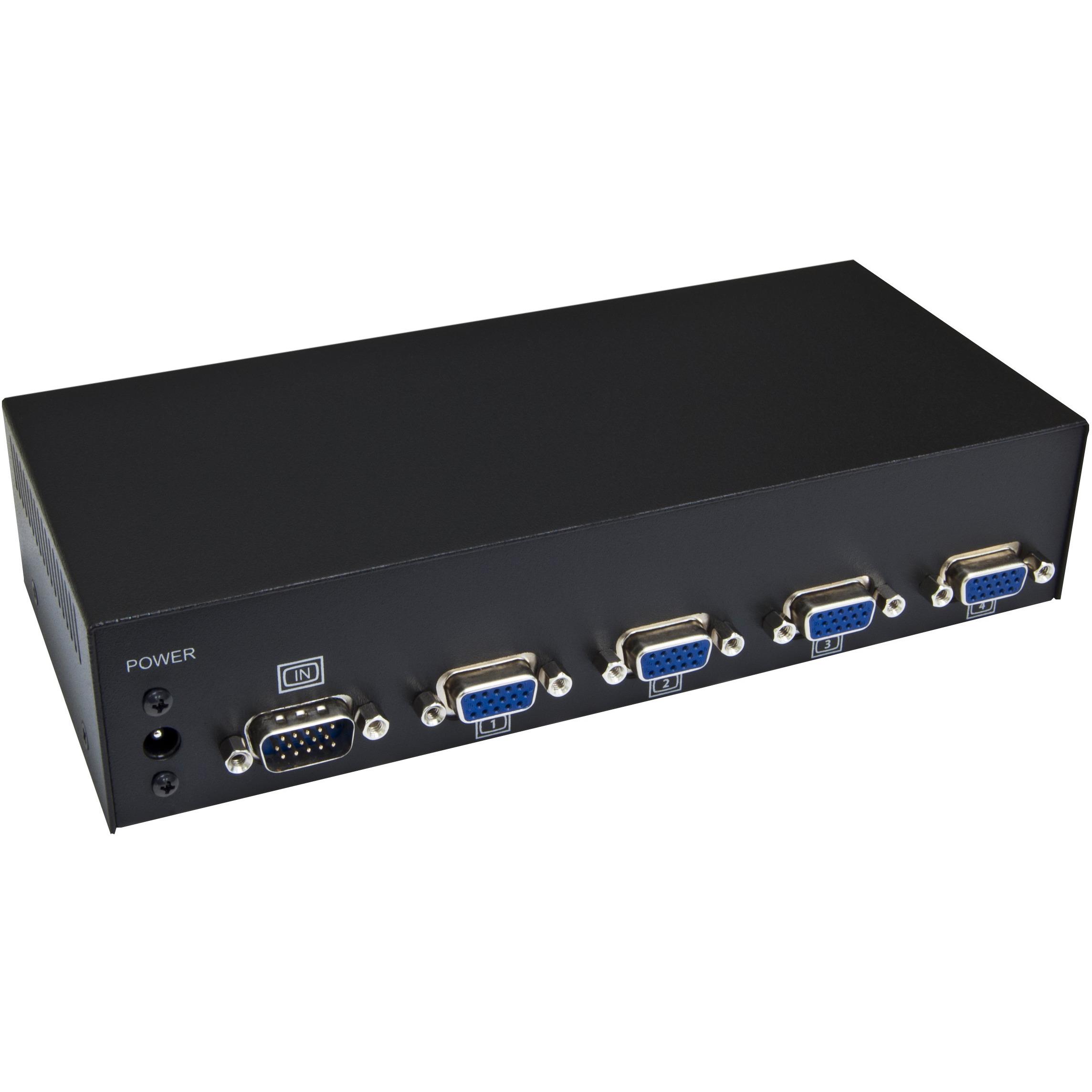 Smart AVI - VS4PS - SmartAVI WUXGA 4-Port Splitter - 95 kHz - 50 Hz to 95 kHz - 2048 x 1536 - 300 MHzMaximum Video