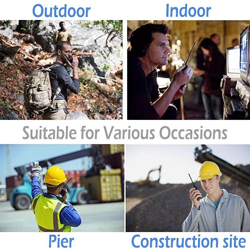 Walkie talkies 10 Pack Long Range Rechargeable 2 Way Radio UHF 16-Channel with Earpiece Li-ion Battery and Charger (Pack of 10)