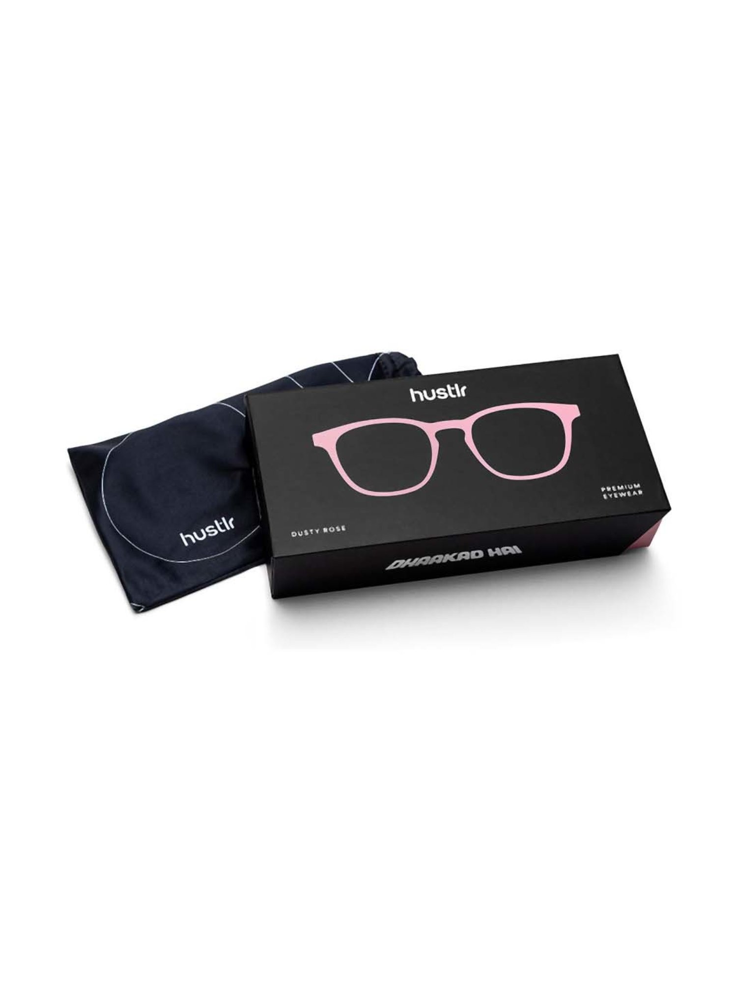HUSTLR Pink Square Blue Light Protection Unisex Reading Glasses