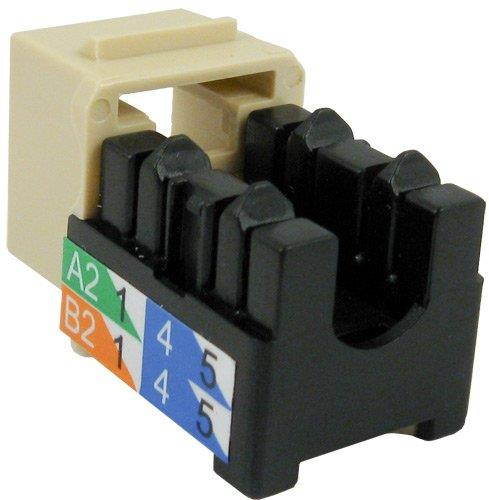 CAT5E RJ45 Keystone Jack, V-Max Series - Ivory Color - (50 pack)