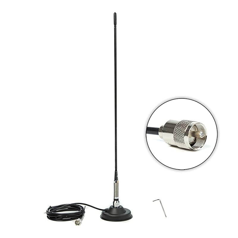 Antenna 28 inch 27 Mhz,Portable Indoor/Outdoor Antenna Full Kit with Heavy Duty Magnet Mount Mobile/Car Radio Antenna Compatible with President Midland Cobra Uniden Anytone