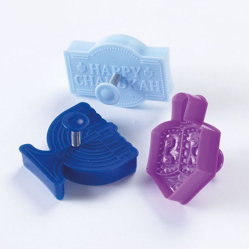 Rite Lite 3ct Hanukkah Themed Stamp Cookie Cutters 8.75" - Blue/Purple