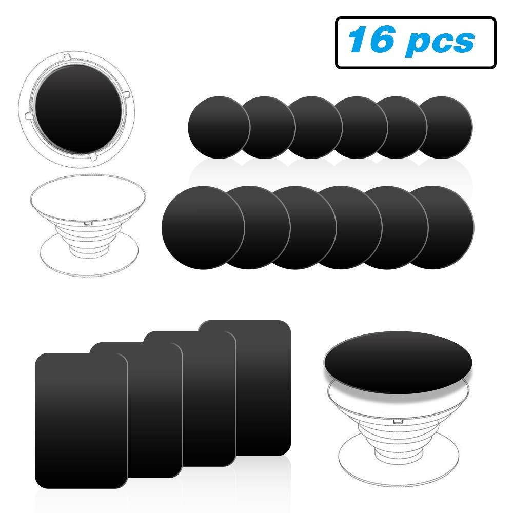 Happy Bell Mount Metal Plate with Sticky Adhesive Pad for Collapsible Grip & Stand/Magnetic Phone Car Mount/Magnet Cradle Holder,Black