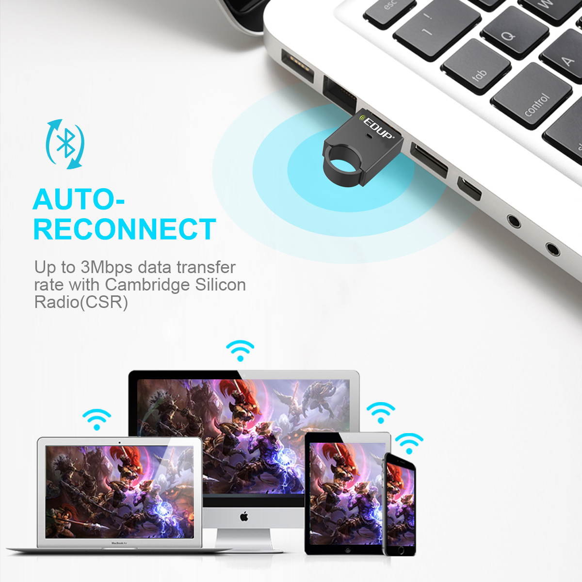 USB Bluetooth Adapter 4.0 A2DP 2-in-1 Bluetooth Music Sound Receiver Transmitter Audio Receiver For Computer PC Desktop