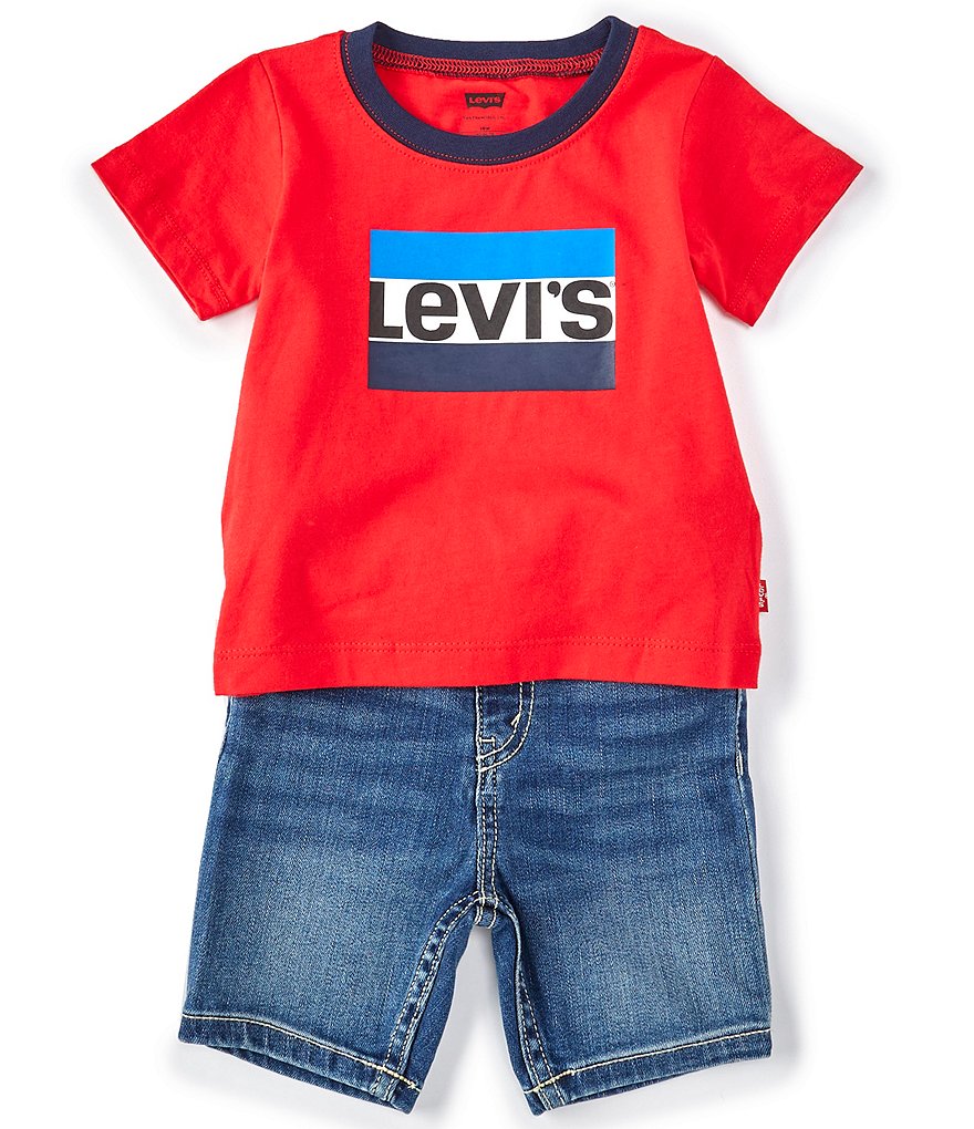 Levi's&reg; Baby Boys 12-24 Months Short-Sleeve Graphic Tee & Denim Shorts Set