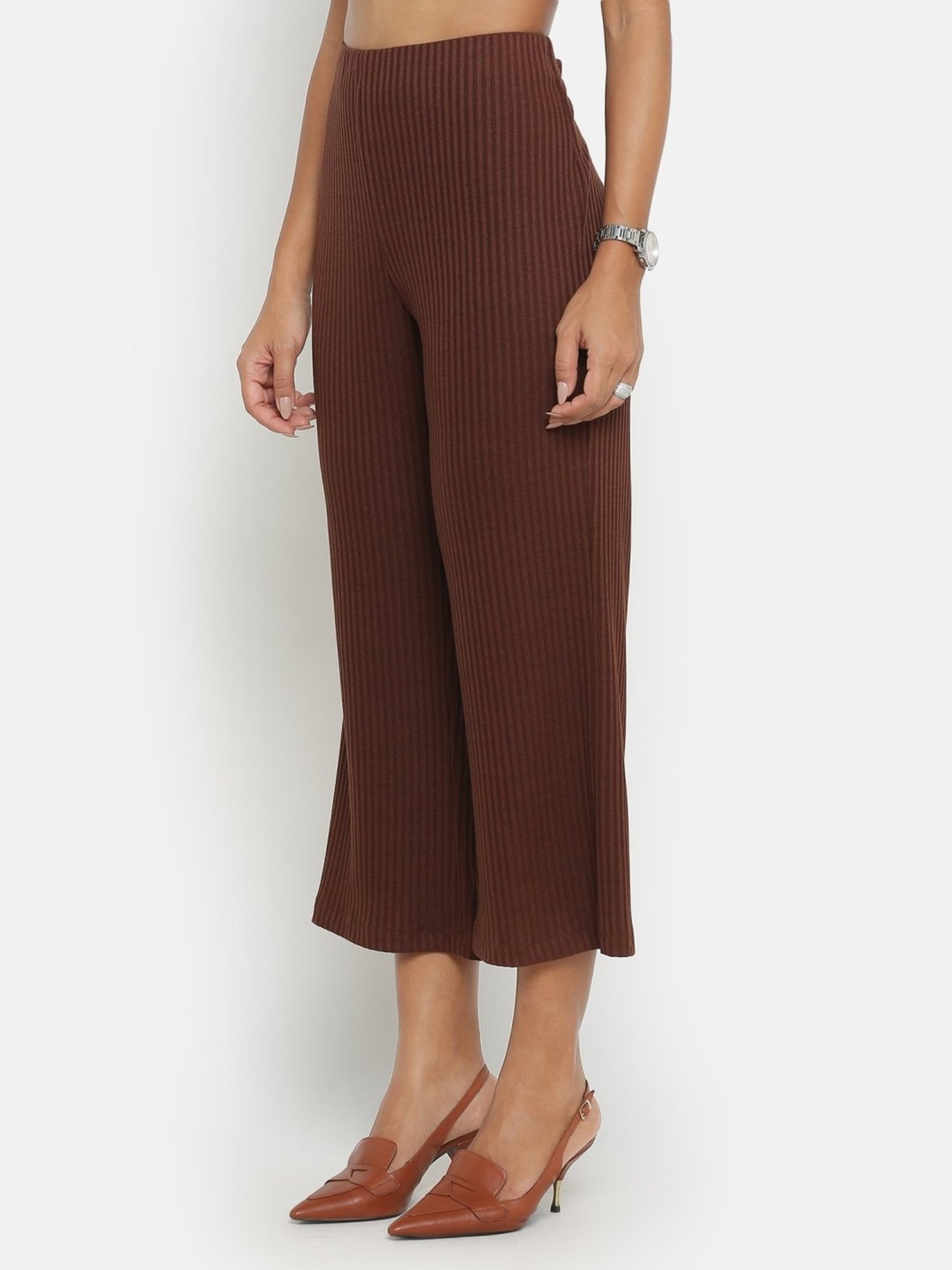 Office & You Brown Mid Rise Palazzos