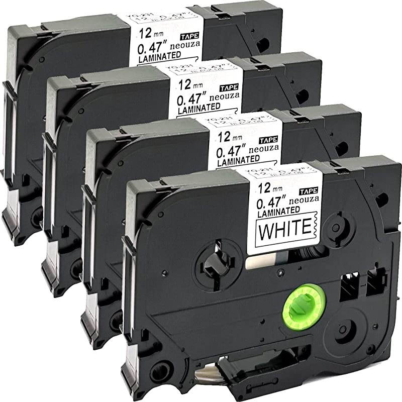 4PK Label Tape Compatible for Brother Ptouch TZ231 TZe231 TZ231 TZe231 Width 12mm Length 8m Black on White