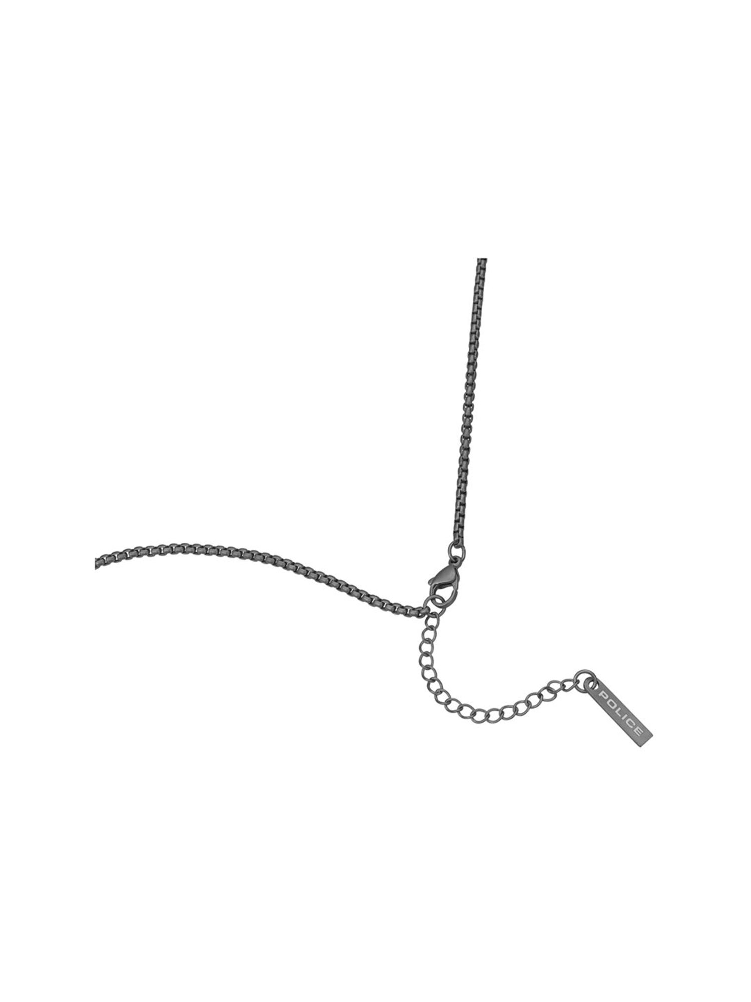 Police Silver-Plated Razorblade Brushed Grey Necklace for Men