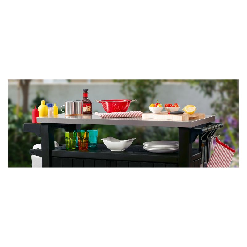 XL Unity Outdoor Patio Prep Station With Storage Brown - Keter