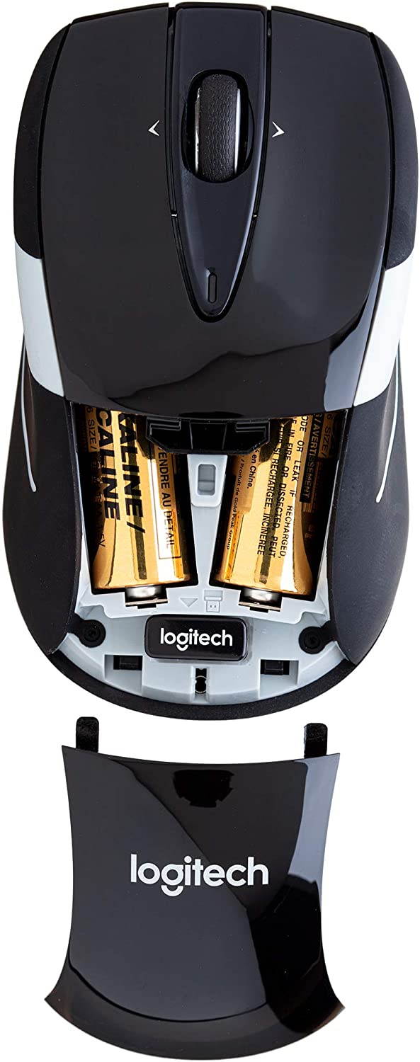 M525 Wireless Mouse &ndash; Long 3 Year Battery Life, Ergonomic Shape for Right or Left Hand Use, Micro-Precision Scroll Wheel, and USB Unifying Receiver for Computers and Laptops, Black/Gray