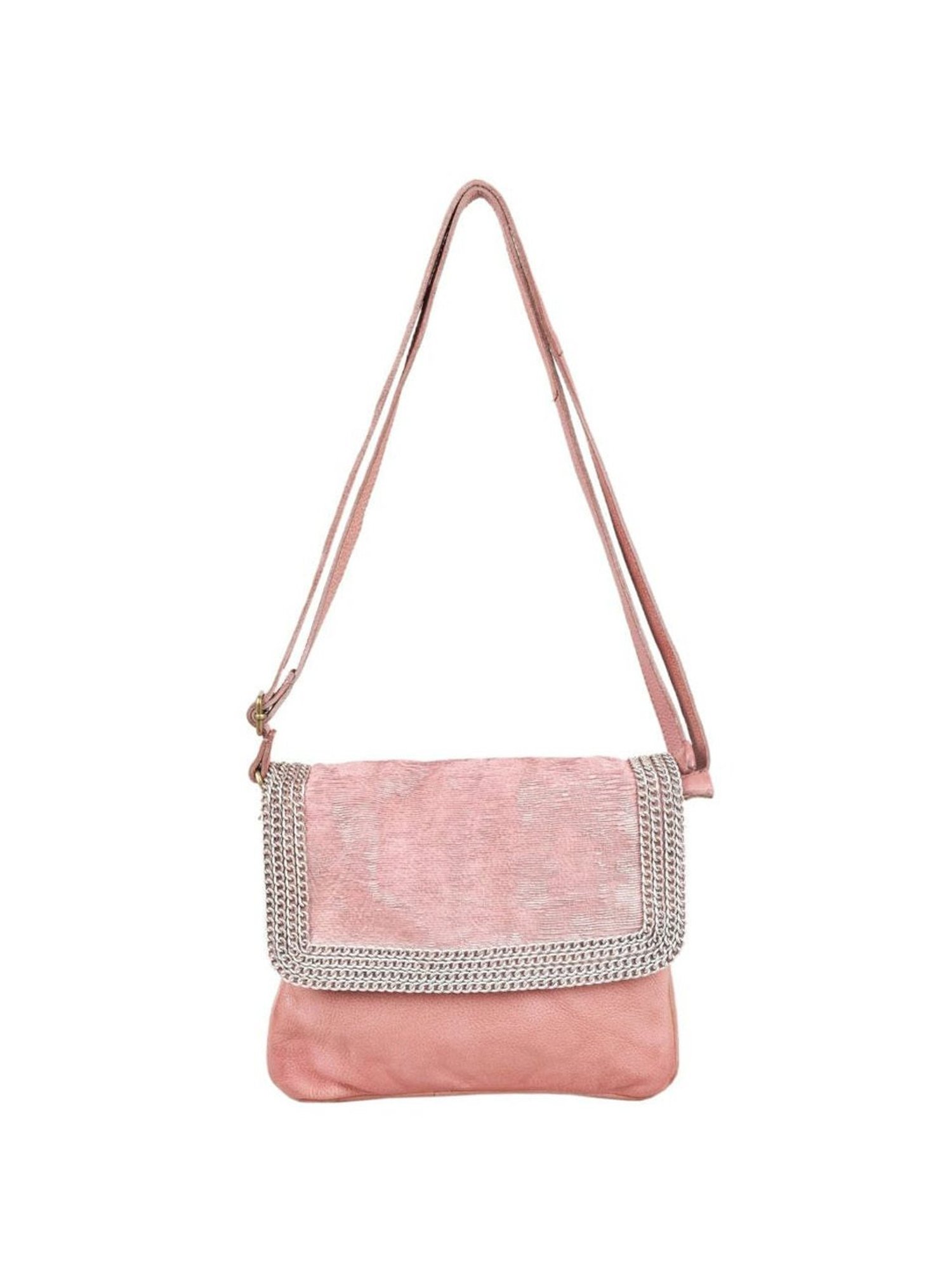 KOMPANERO Helena Blush Leather Textured Sling Handbag
