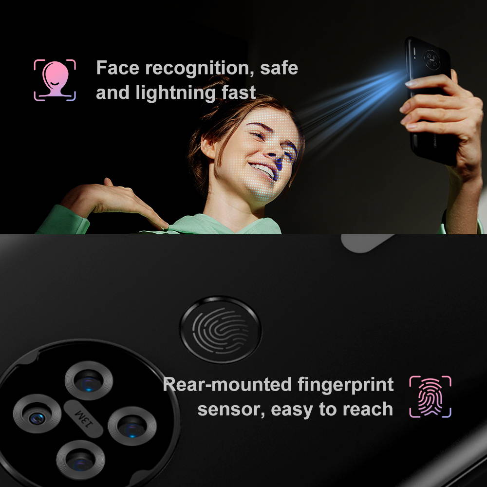 telefono Inteligente A80s Helio A25, Android 10, 4GB de RAM, 64GB de ROM, camara cuadruple de 13MP, 4200mAh, Pantalla antigotas de 6,2", 4G