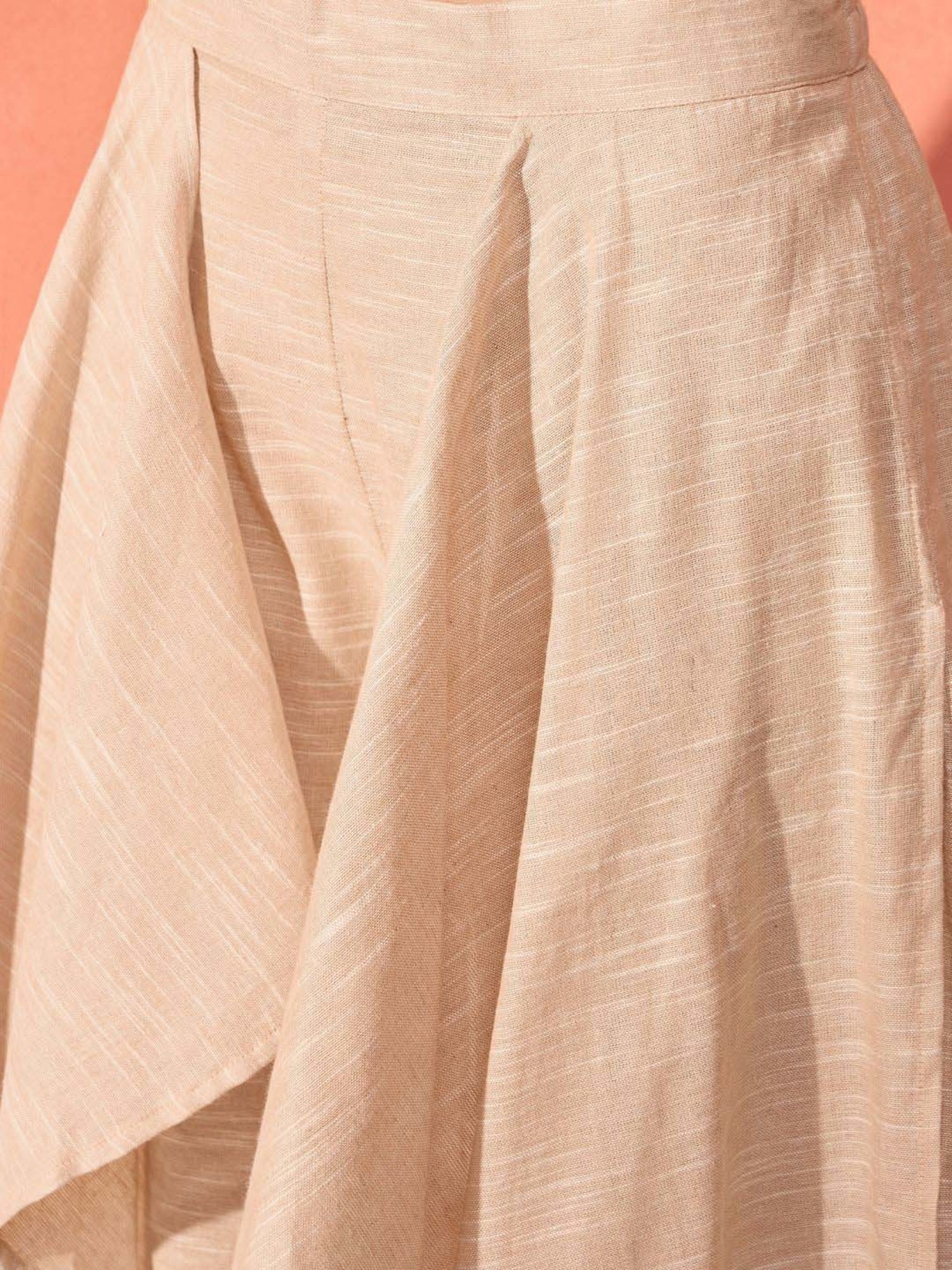 Inweave Beige Cotton Top & Palazzo Set