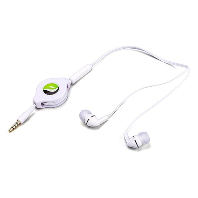 Premium Sound Retractable Headset Hands-free Earphones Mic for Samsung Galaxy Tab 4 NOOK 10.1 (SM-T530) 7.0 (SM-T230) E NOOK 9.6 (SM-T560) S2 NOOK 8.0 (SM-T710) S3 9.7 - ZTE Blade X MAX G1E