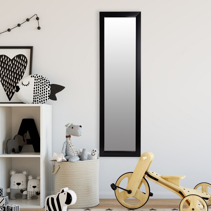 15"x51" Black Full Length Over The Door Mirror Black - Patton Wall Decor