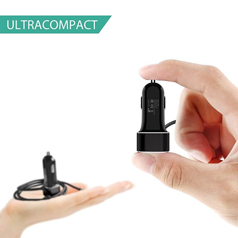 USB Type C Car Charger  27W USBC Car Charger Adapter with Integrated Builtin TypeC 31 Cord and USB Port for Samsung Galaxy S10S9Note Series Pixel 3XL iPhone8 LG Nexus HTC and More