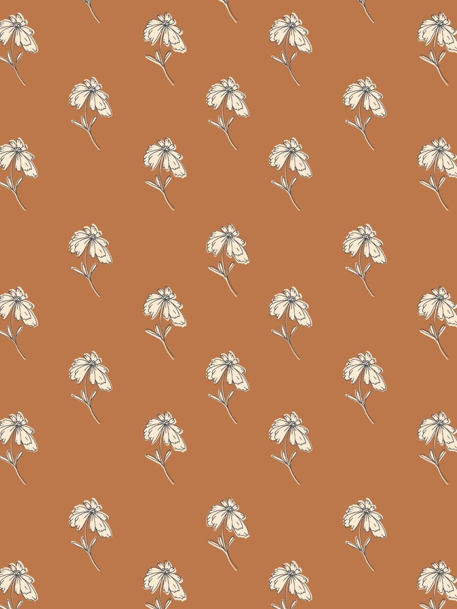 SPACES DRAPE STORY Boho Floral Tan Polyester 5 ft Window Curtains - Set of 2