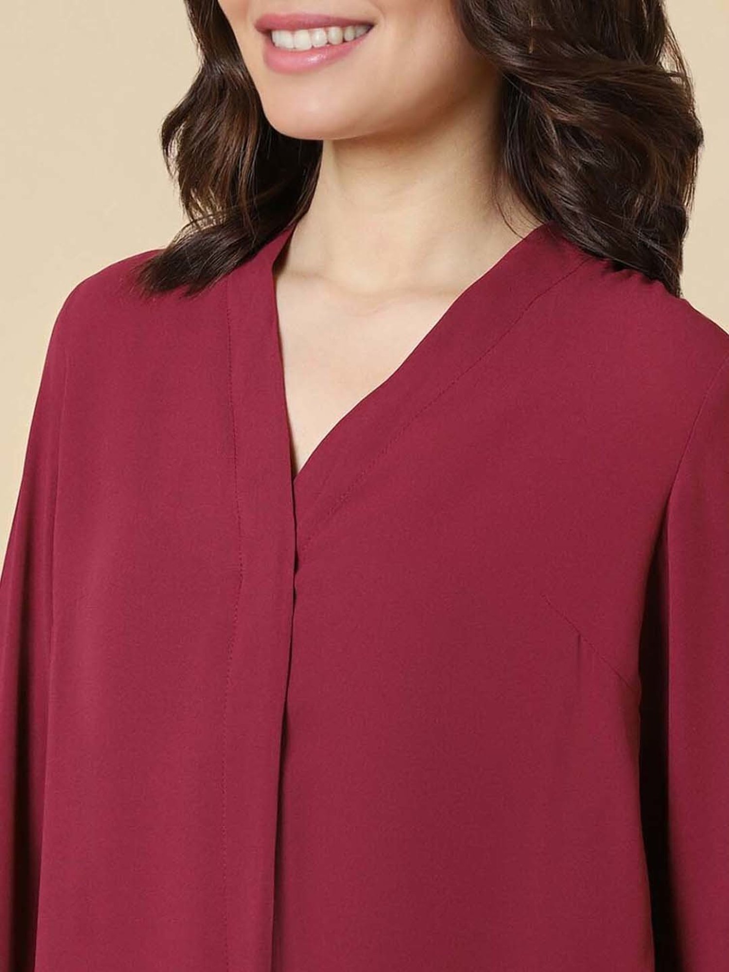 Allen Solly Red Regular Fit Top