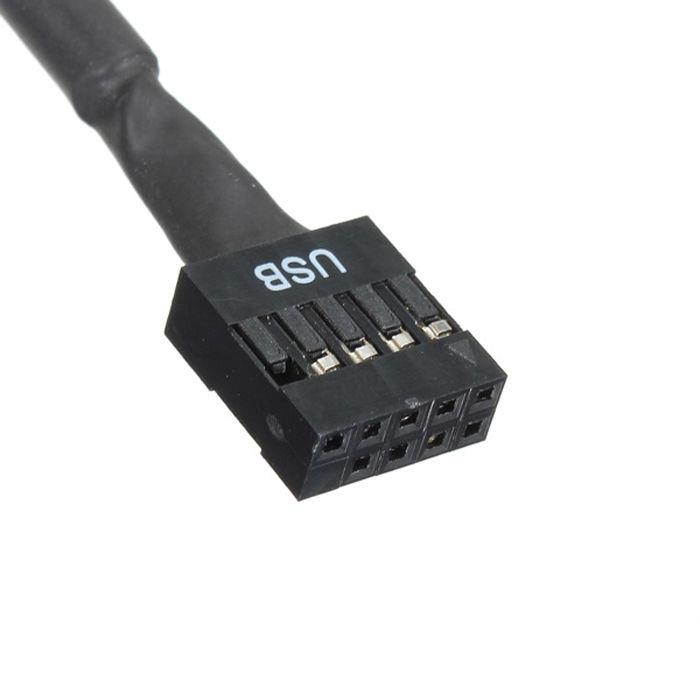 Male USB 3.0 20pin Header Housing to Female USB 2.0 9pin Motherboard Cable Black 10cm