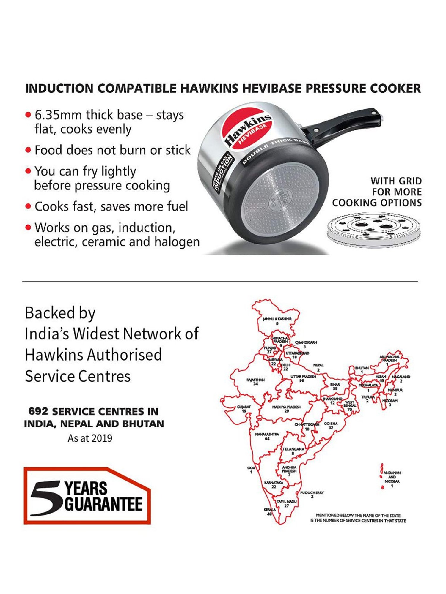 Pigeon Silver Stainless steel Pressure Cooker (10 L)