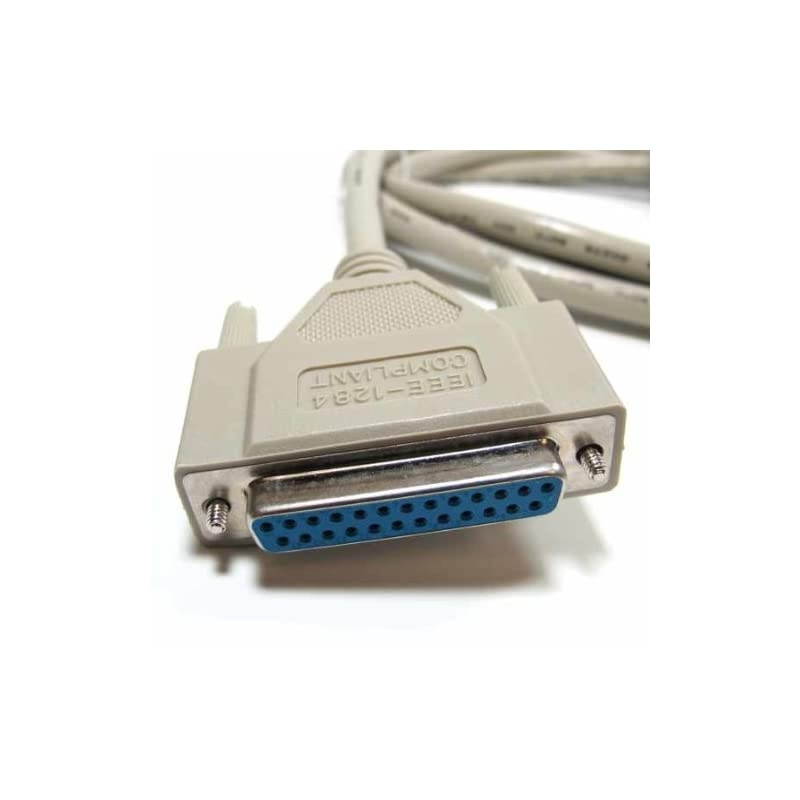 IEEE-1284 Parallel Printer Extension Cable, DB25 Male/Female (10 Feet)