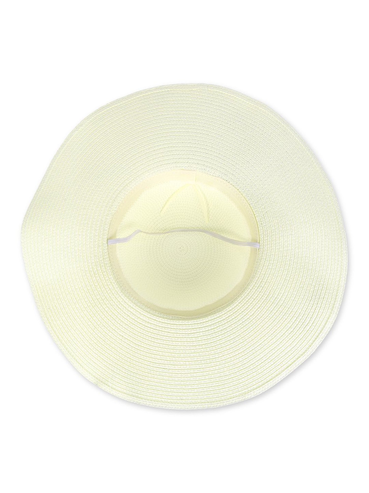 ToniQ Cream Textured Floppy Hat with White Printed Scarf