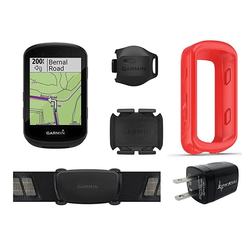 Edge 530 GPS Cycling Computer with included original Silicone Case and Wearable4U Wall Charging Adapter Bundle