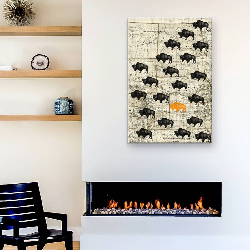 24" x 36" Where the Buffalo Roam by GI ArtLab Art on Canvas - Fine Art Canvas
