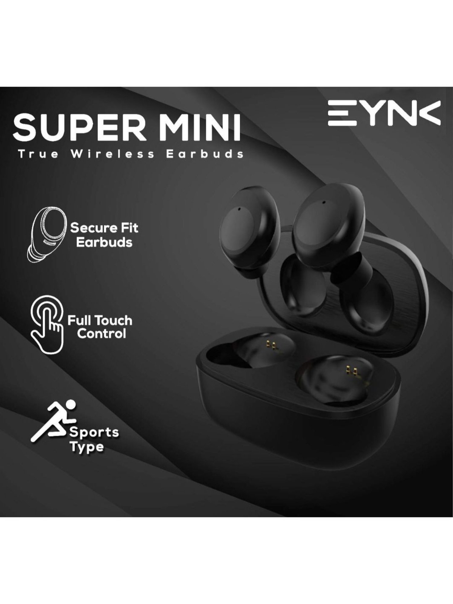 Eynk Airzip M7 True Wireless Tws, Bluetooth 5.0 (Black)