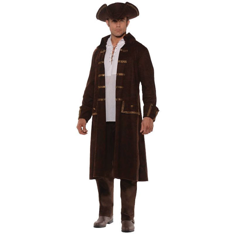 Adult Pirate Coat Set Halloween Costume Brown One Size
