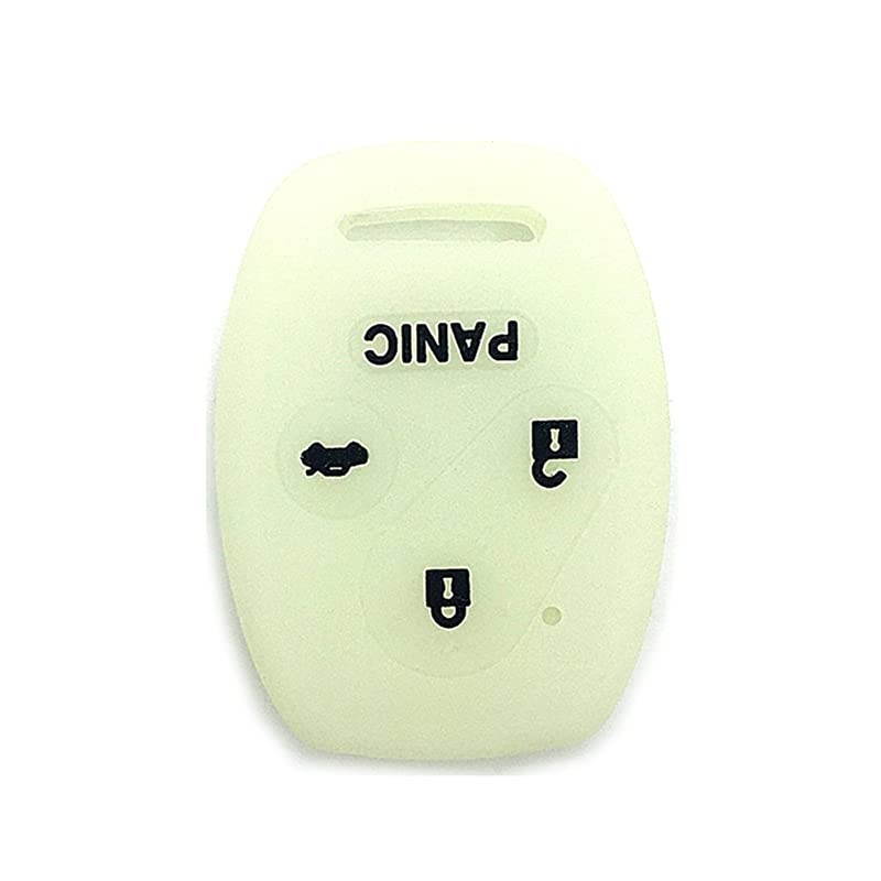Luminous Rubber Silicone Key Fob Case Key Cover Key Jacket Skin Protector fit for Honda Accord 3+1 Buttons