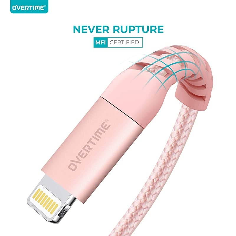 Charger 10ft Apple MFi Certified Lightning Cable Braided Nylon HighSpeed Cable for 1111 Pro11 Pro MaxXXSXRXS Max8765SSE AirPodsPro iPad MiniAir Rose Gold