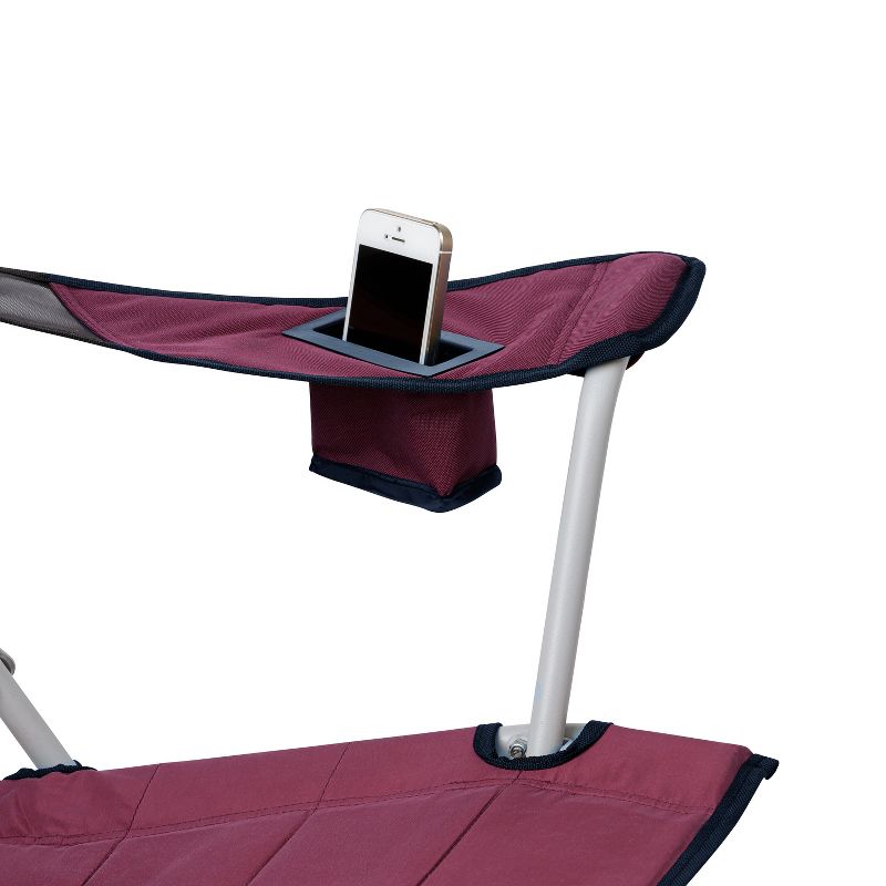 Core Heavy Duty Portable Outdoor Summer Lawn Camping Tension Folding Chair with Carrying Storage Bag, Wine