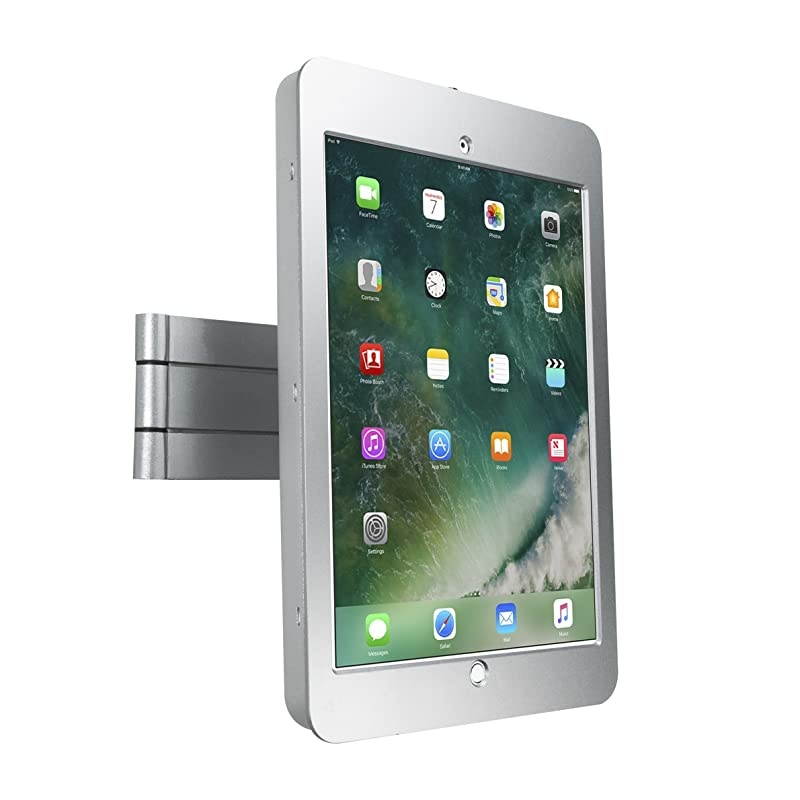 Articulating Wall Mounting Security Enclosure for iPad Pro 129 Silver