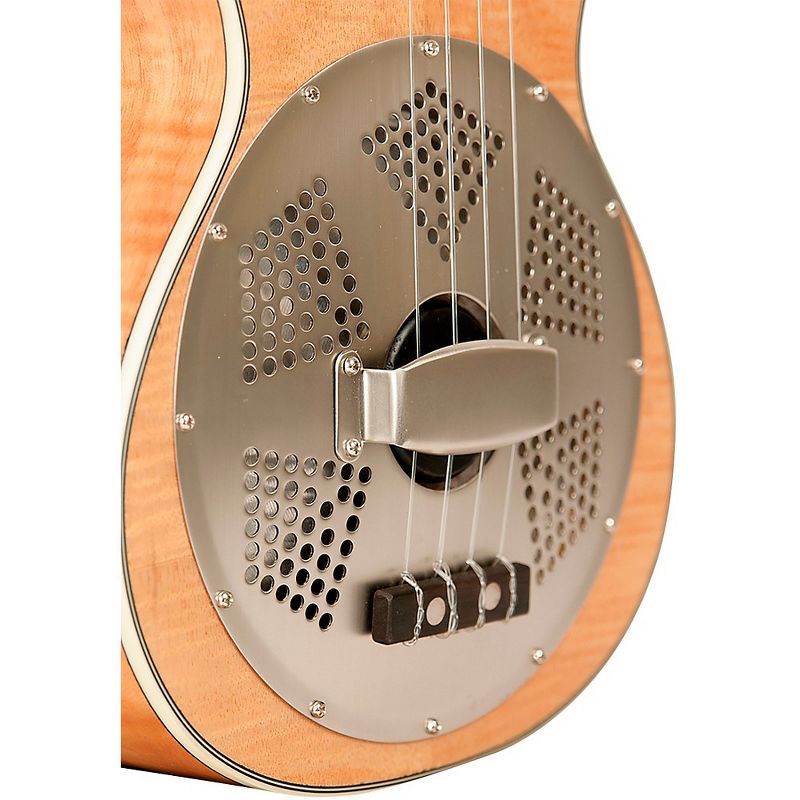 Gold Tone Left-Handed Tenor-Scale Curly Maple Resonator Ukulele with Gig Bag Natural