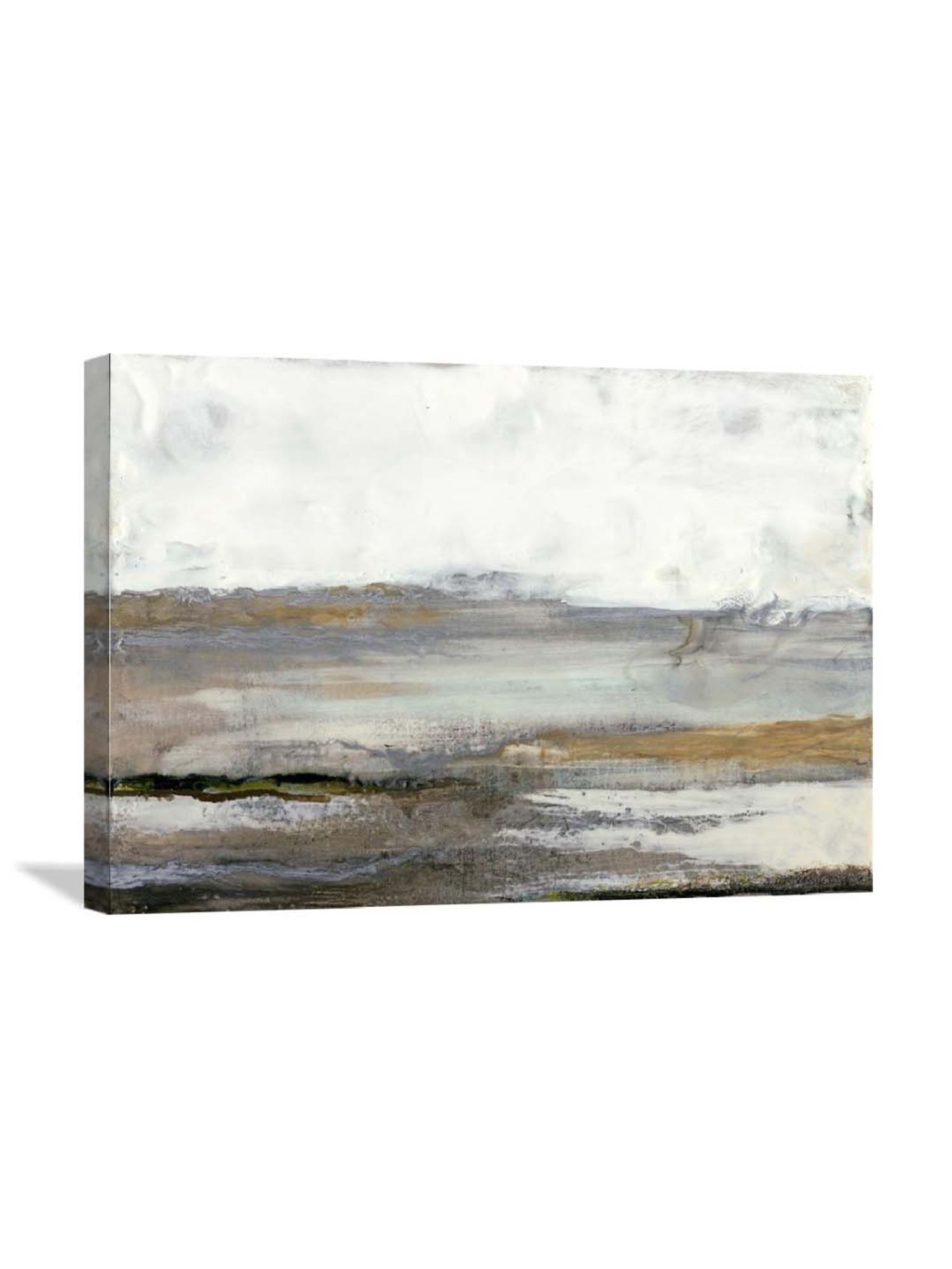 ARTE'VENUE Gray Mist Grey & White Canvas Wall Art - Set of 1 (14 X 9 inch)