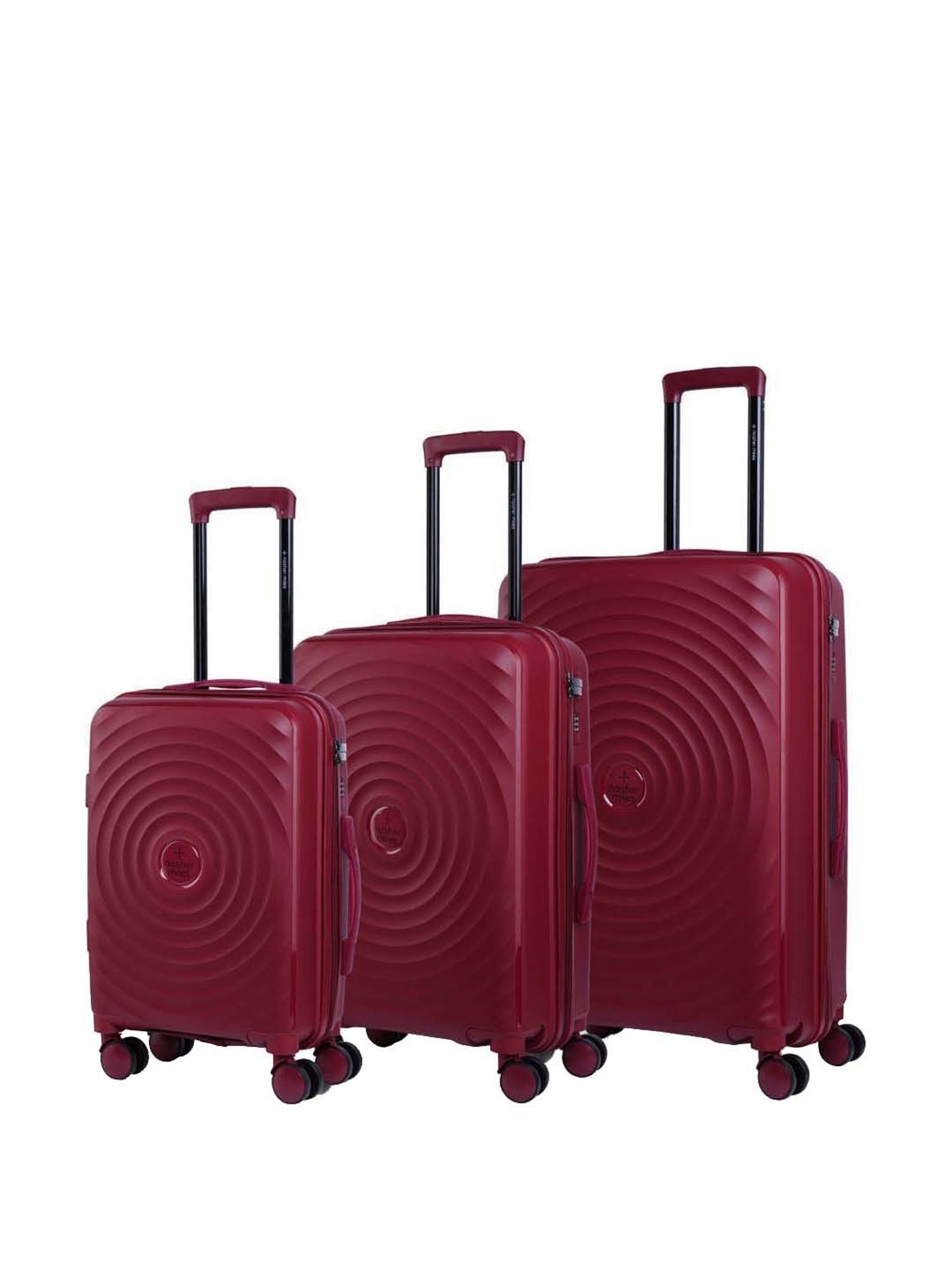 Nasher Miles Goa Hard-sided Polypropylene Luggage Set of 3 Maroon Trolley Bags (55, 65 & 75 Cm)