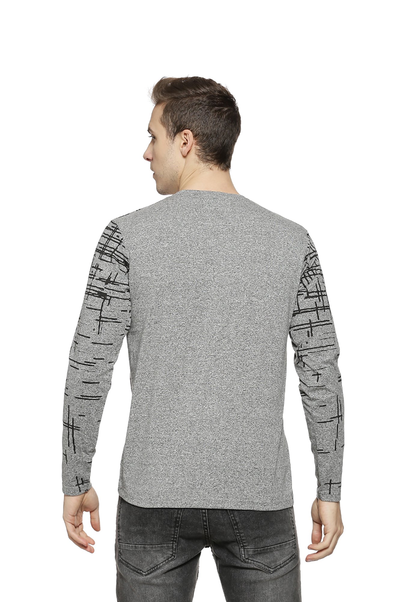 Campus Sutra Grey Crew T-Shirt