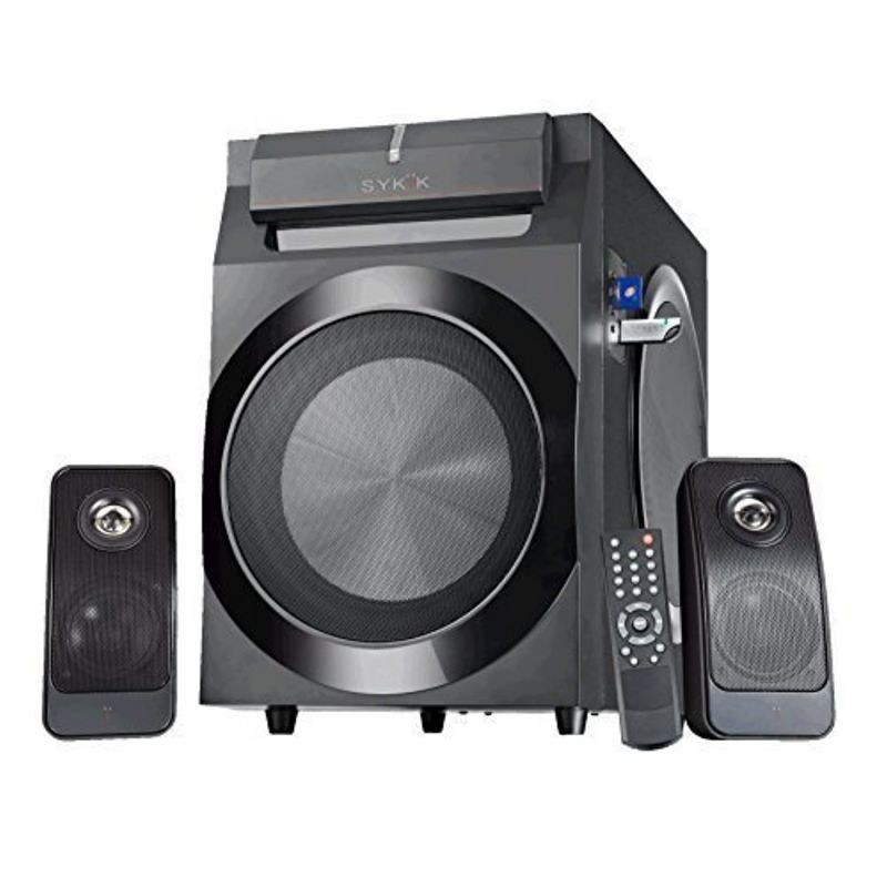 Sykik Power SPP0298BT, Bluetooth Powerful 210W RMS, with 8" Active Subwoofer, 2X 8 Passive, Remote Control, SD, USB and FM Radio