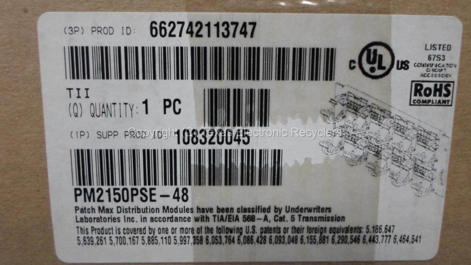 NEW SEALED - Commscope 108320045 PM2150PSE-48 48-Port PowerSum Cat5e Patch Panel