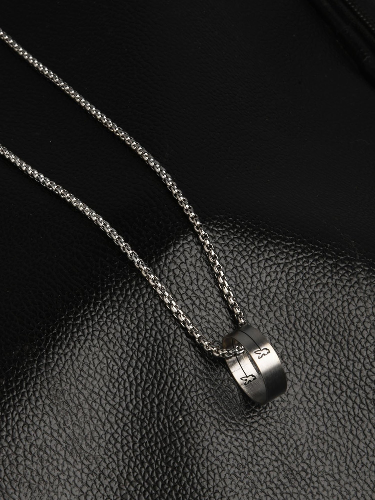 The Bro Code Silver-Plated Ring Hanging Charm Pendant Necklace For Men