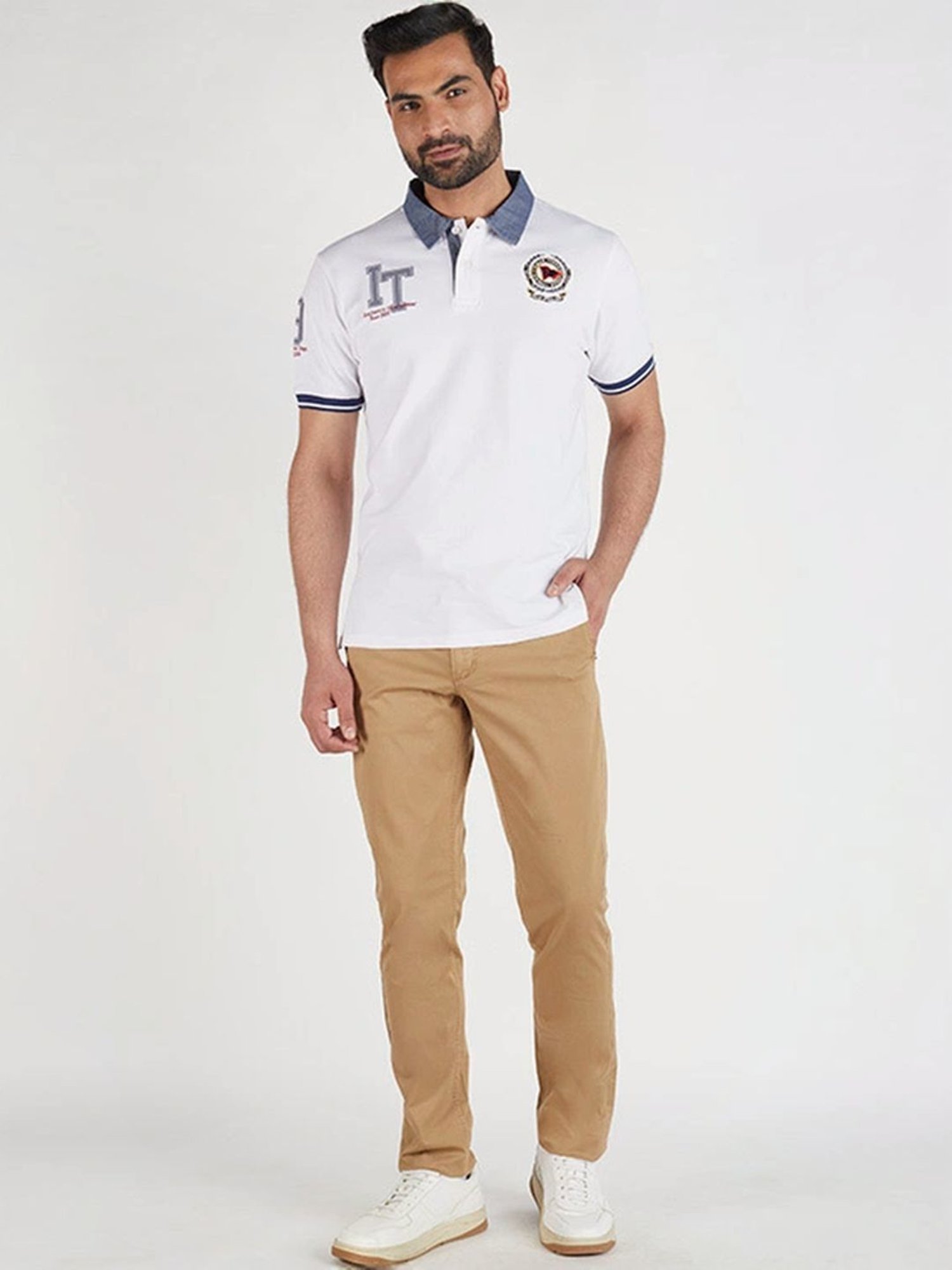 Indian Terrain Khaki Slim Fit Trousers