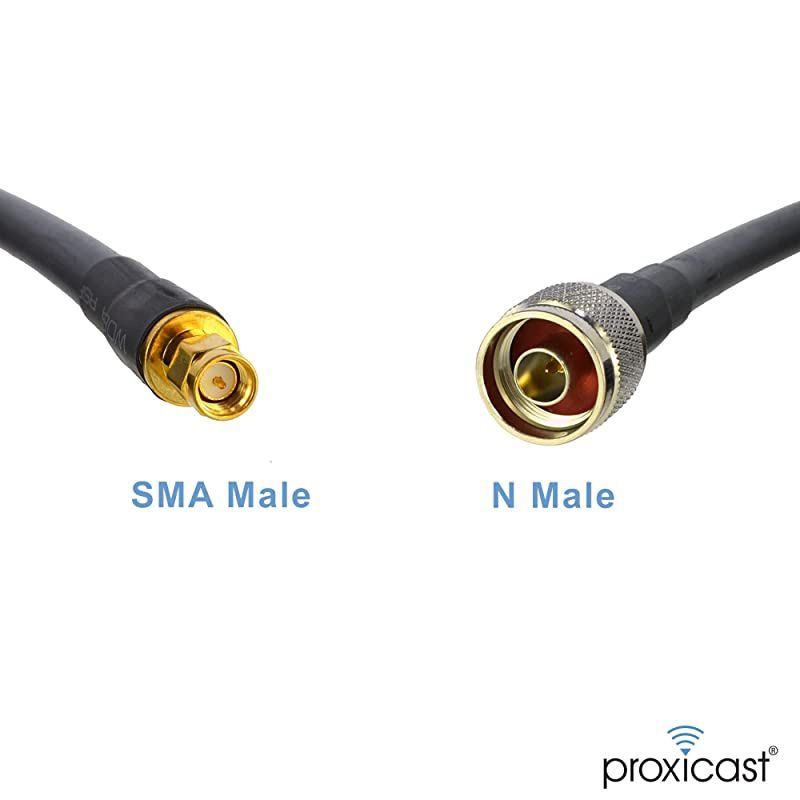 50 ft LowLoss Coax Extension Cable 50 Ohm SMA Male to N Male for 3G4GLTEHamADSBGPSRF Radio to Antenna or Lightning Arrester Use Not for TV or WiFi