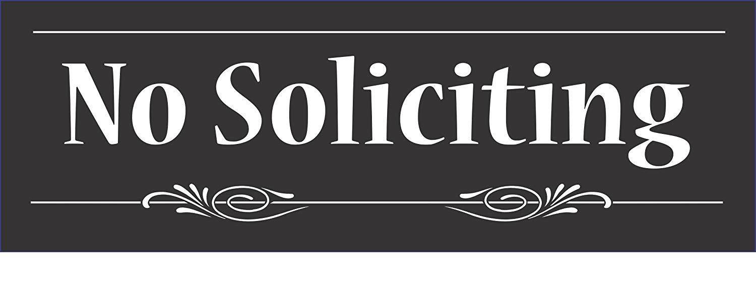 Decorative No Soliciting Sign (Black) - Large