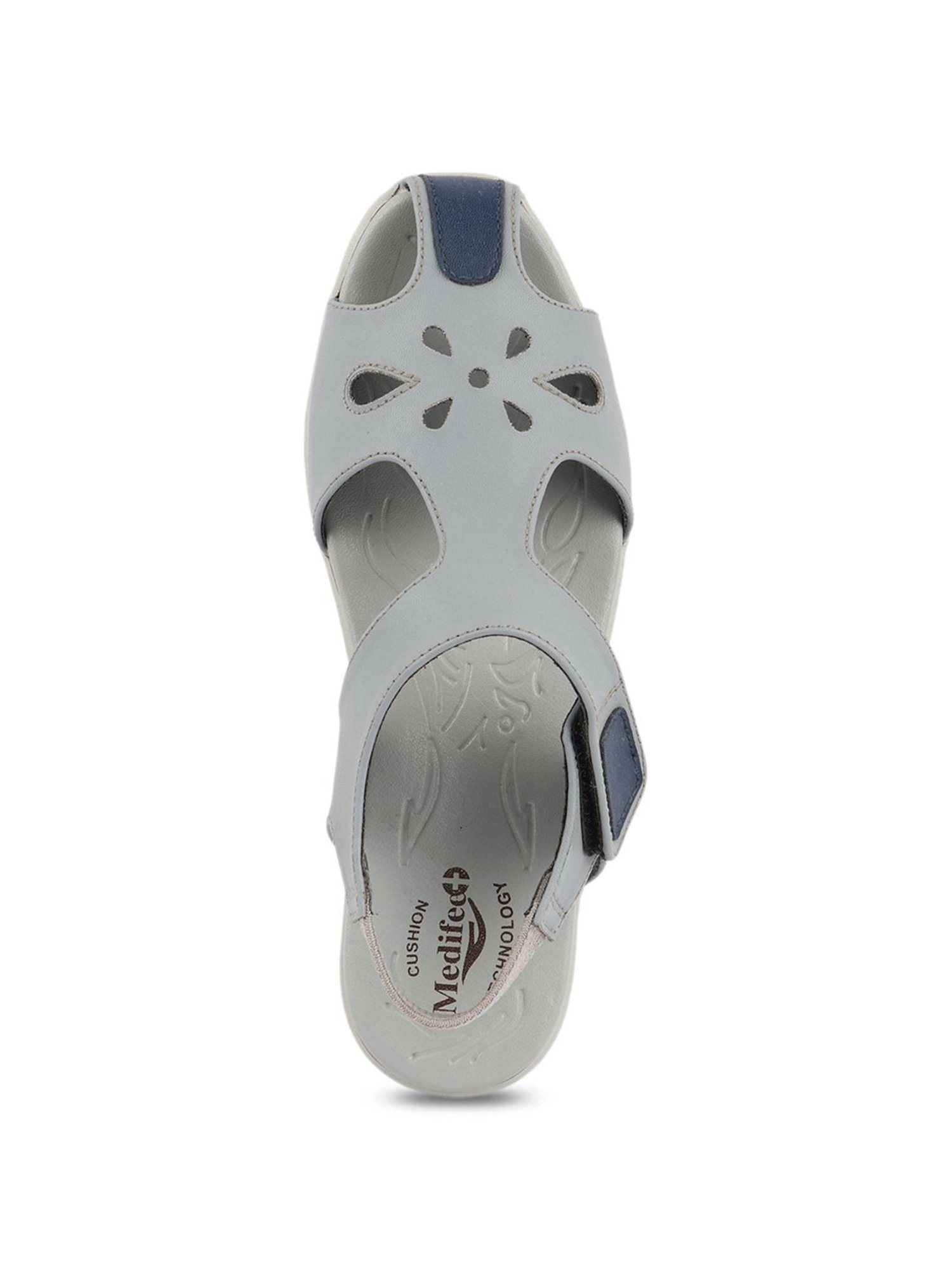MediFeet Women's Grey Ankle Strap Sandals